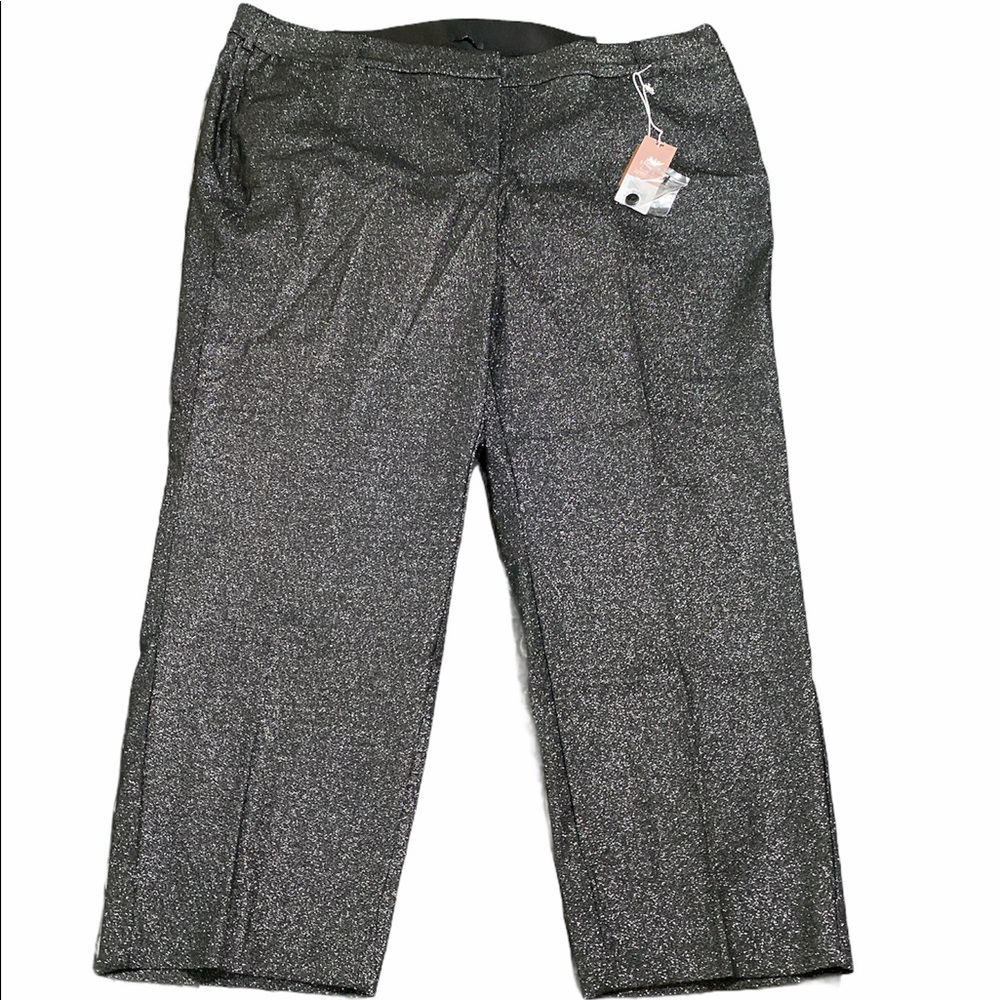 lane‎ bryant the Allie skinny ankle Stretch pant black silver Sparkles NWT Sz 26
